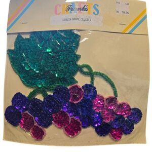 Vintage Frank crafts Sequin Grape Cluster Applique